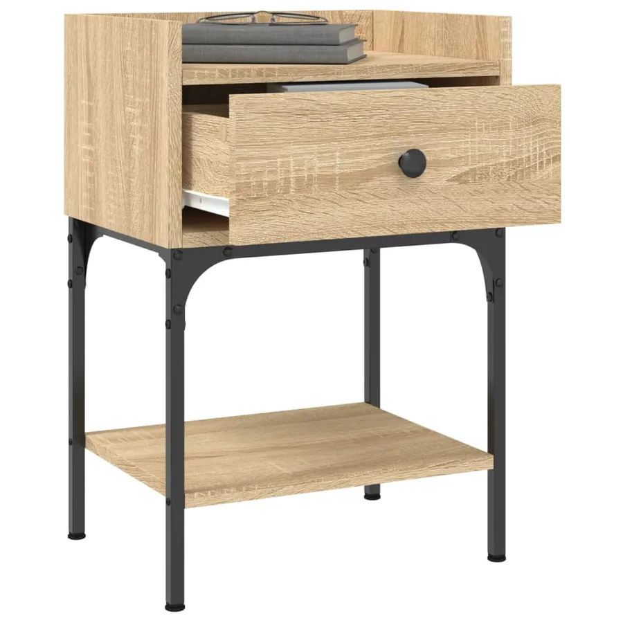 Table de chevet chêne sonoma 40,5x31x60 cm bois d'ingénierie - 4