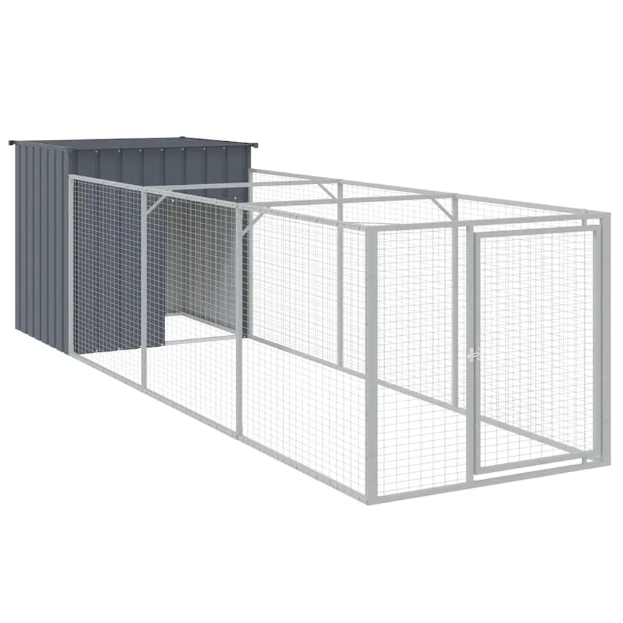 Niche pour chien avec cour anthracite 110x405x110 cm - 2