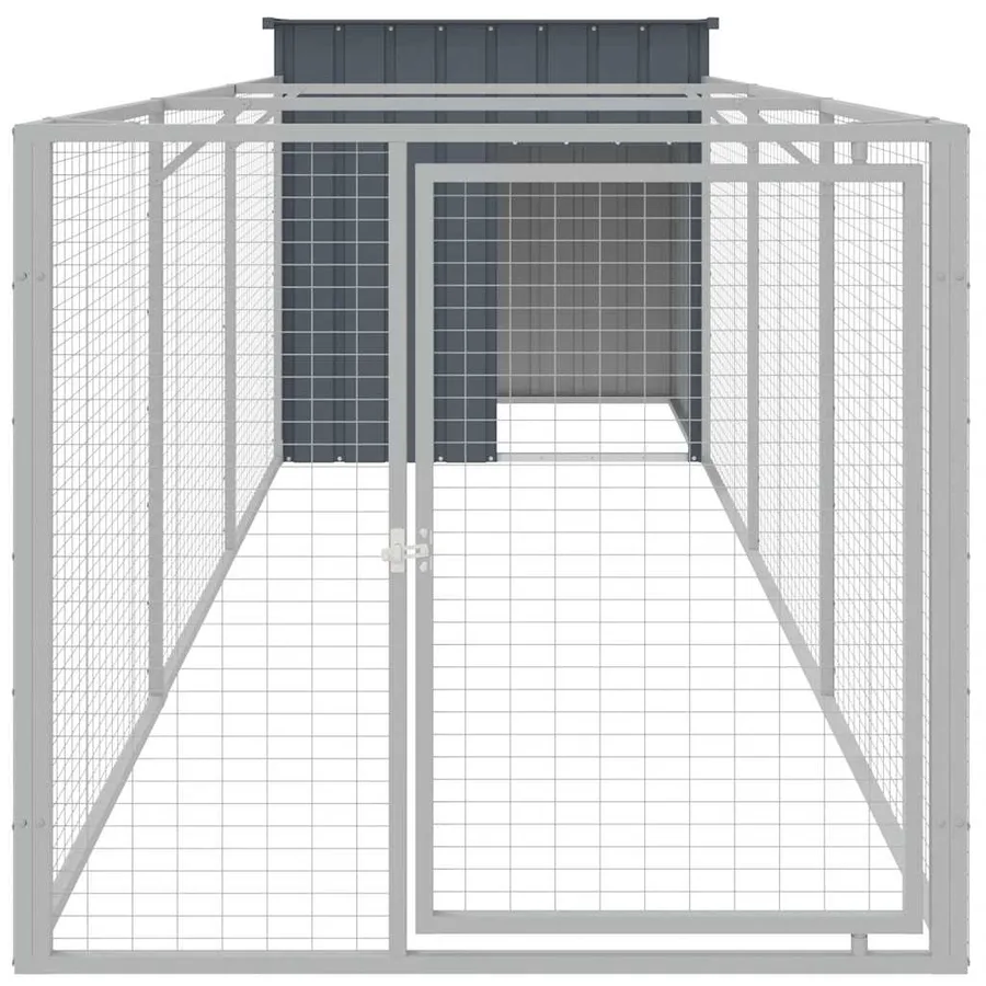 Niche pour chien avec cour anthracite 110x405x110 cm - 3