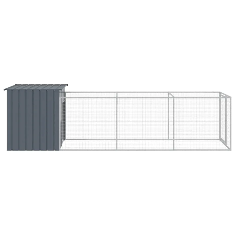 Niche pour chien avec cour anthracite 110x405x110 cm - 4