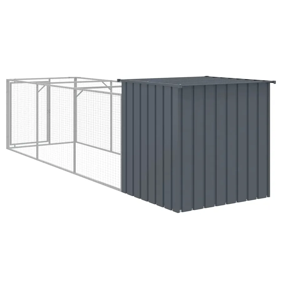 Niche pour chien avec cour anthracite 110x405x110 cm - 5