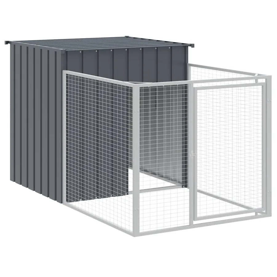 Niche pour chien avec cour anthracite 110x405x110 cm - 6