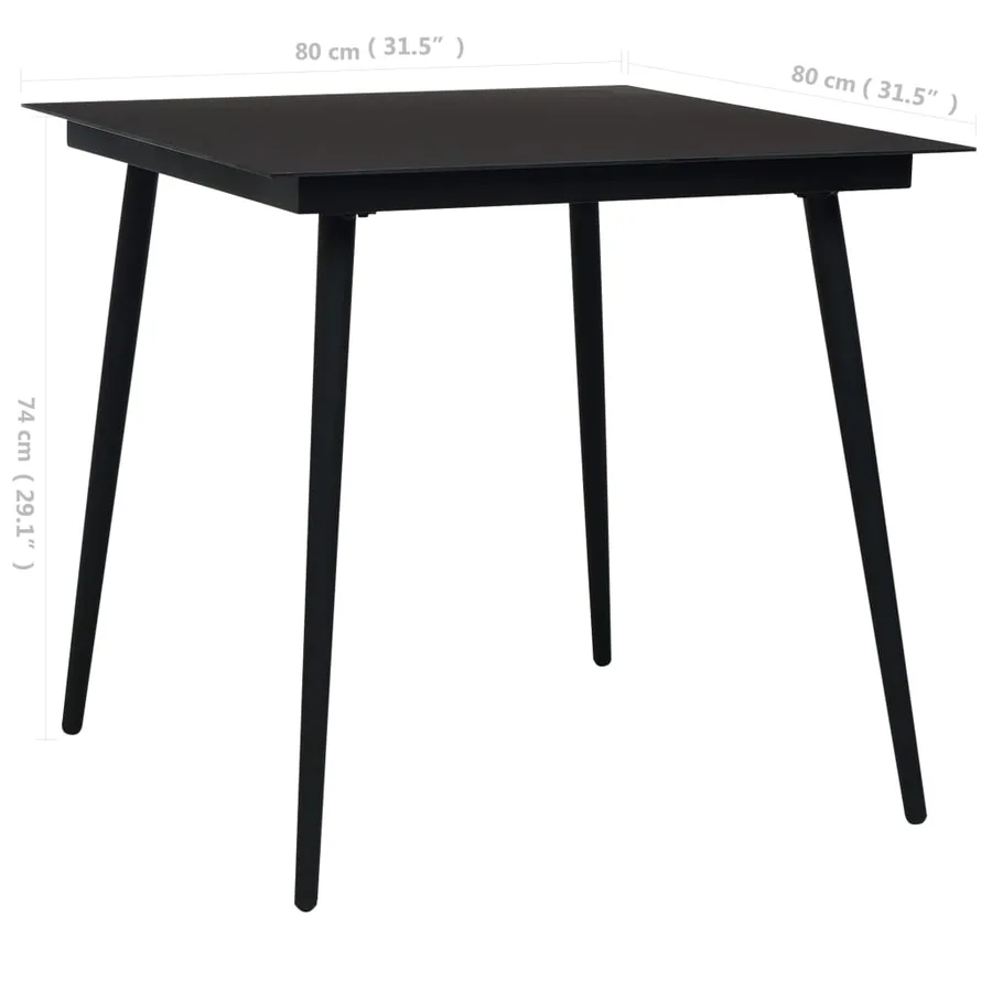 Ensemble à manger de jardin 5 pcs Corde en coton et acier Noir - 10
