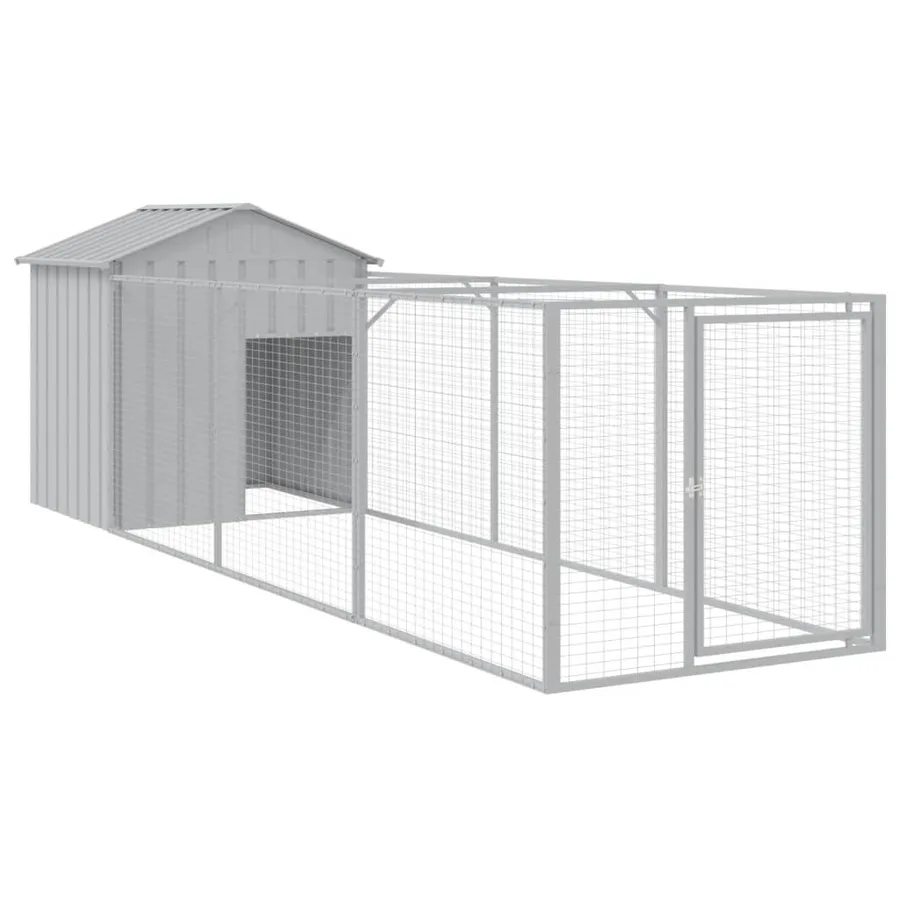 Niche pour chien avec toit gris clair acier galvanisé - 2