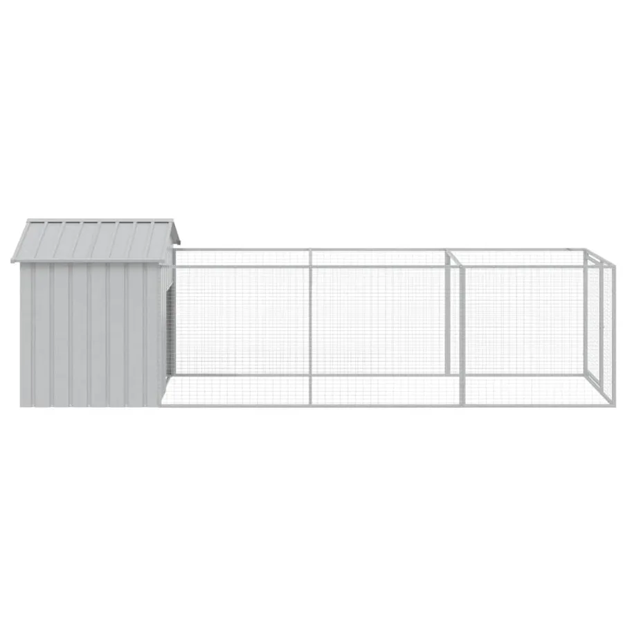 Niche pour chien avec toit gris clair acier galvanisé - 4
