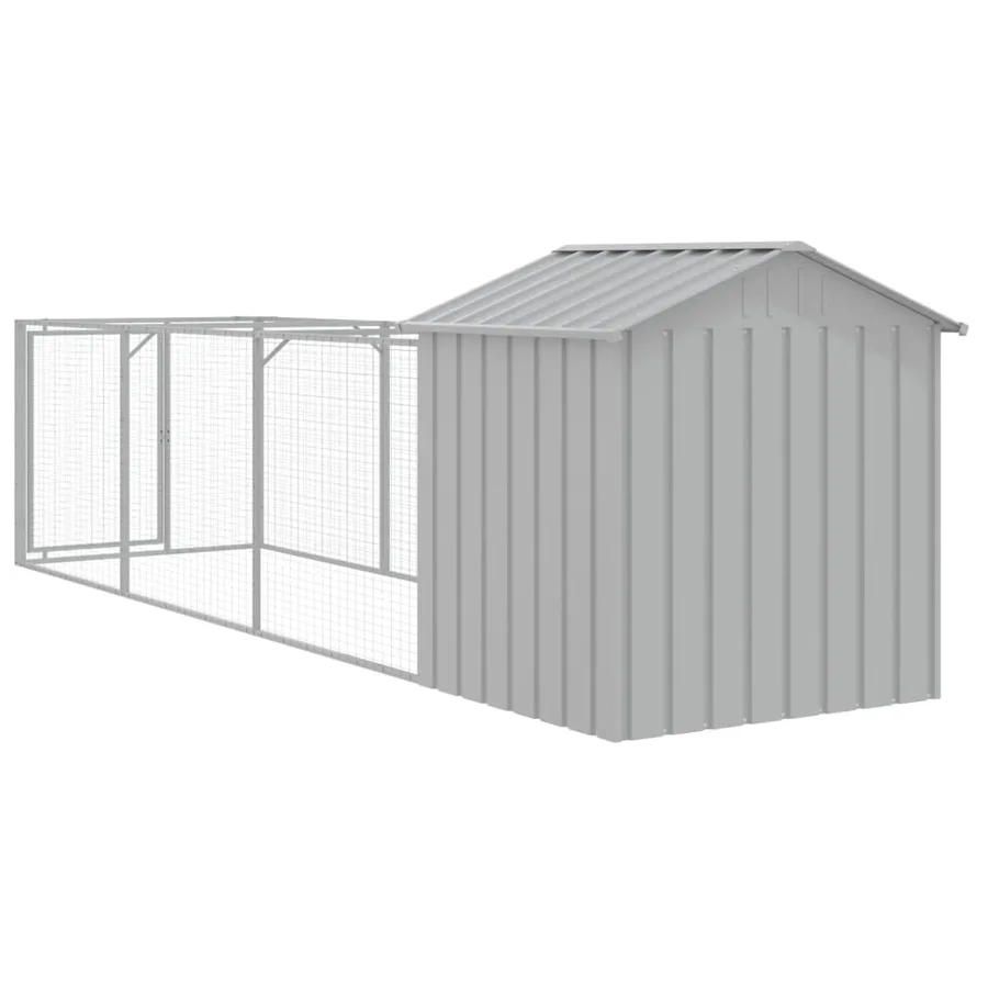 Niche pour chien avec toit gris clair acier galvanisé - 5