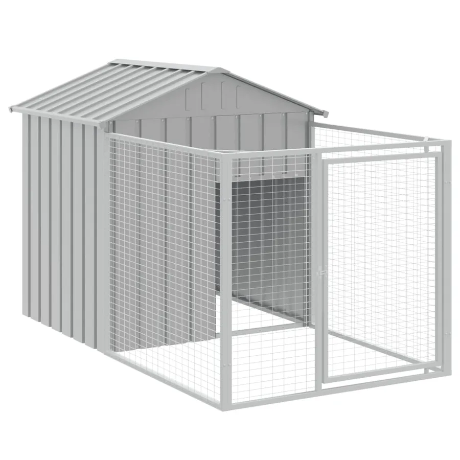 Niche pour chien avec toit gris clair acier galvanisé - 6