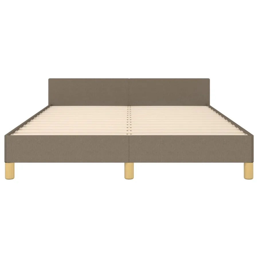 Cadre de lit sans matelas taupe 140x190 cm tissu - 6
