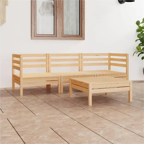 Salon de jardin 4 pcs Bois de pin massif