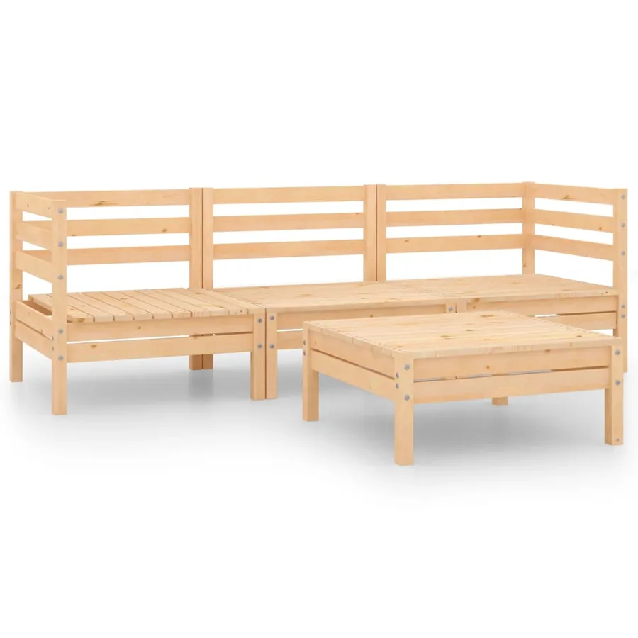 Salon de jardin 4 pcs Bois de pin massif - 2