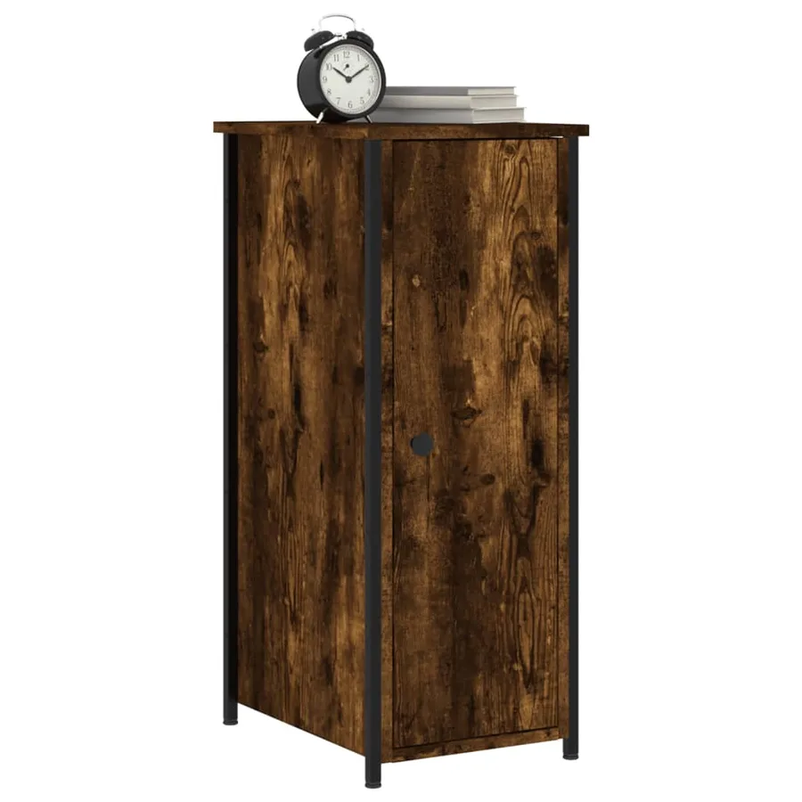 Table de chevet chêne fumé 32x42x80 cm bois d'ingénierie - 3
