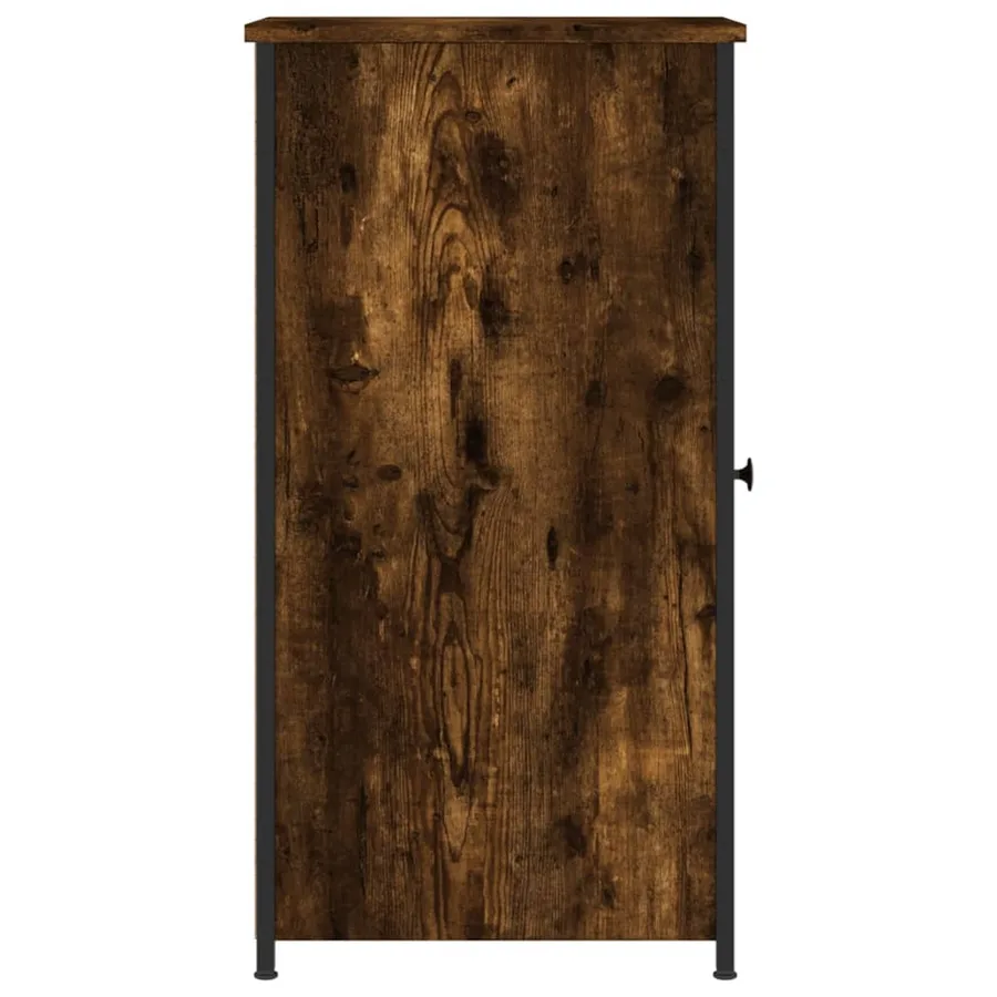 Table de chevet chêne fumé 32x42x80 cm bois d'ingénierie - 7