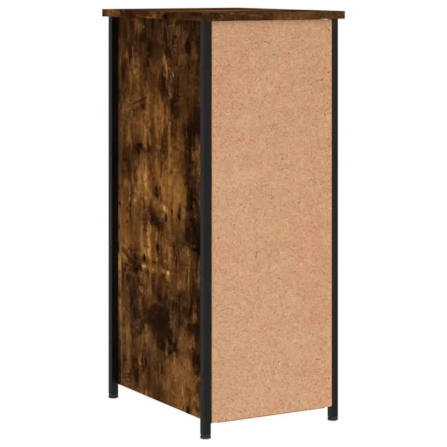 Table de chevet chêne fumé 32x42x80 cm bois d'ingénierie - 8