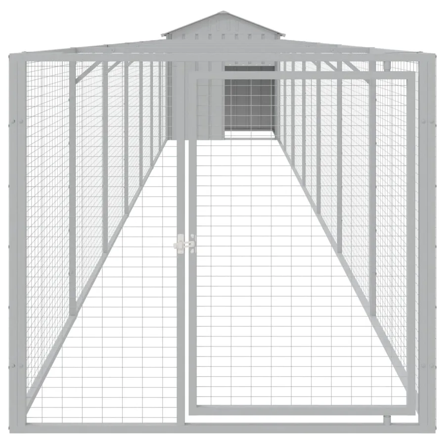 Niche pour chien avec toit gris clair acier galvanisé - 3