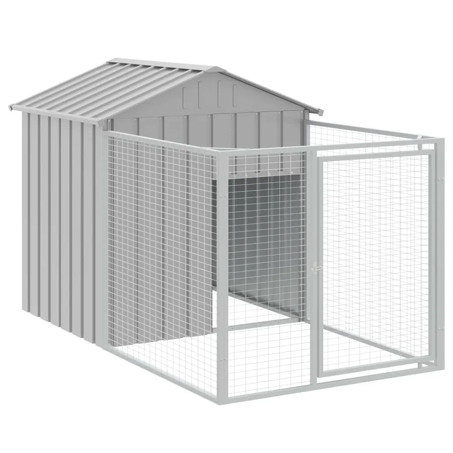 Niche pour chien avec toit gris clair acier galvanisé - 6