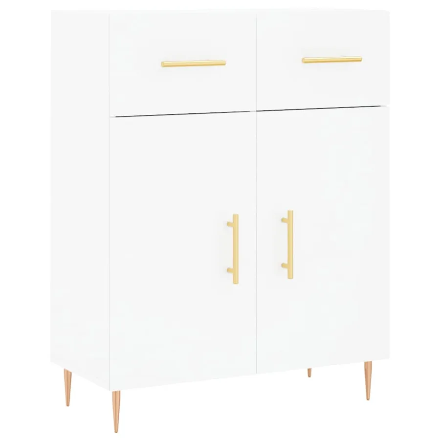 Buffet haut Blanc 69,5x34x180 cm Bois d'ingénierie - 7