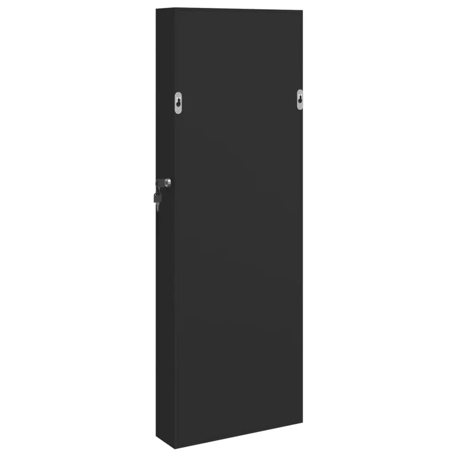 Armoire à bijoux avec miroir et éclairage LED mural noir - 7