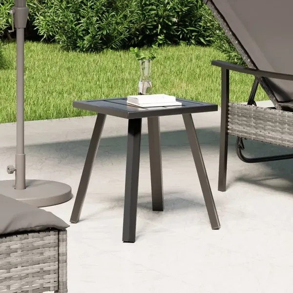 Table de jardin anthracite 34x34x38 cm acier