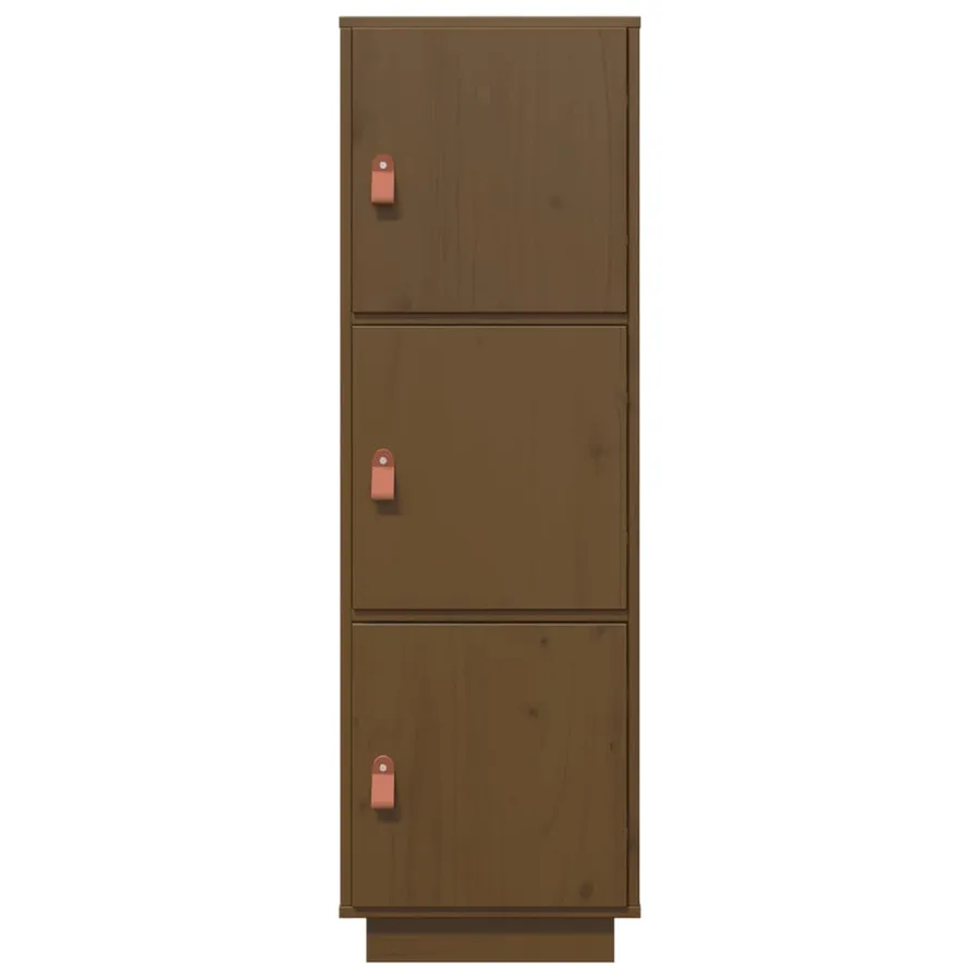 Buffet haut Marron miel 34x40x108,5 cm Bois massif de pin - 5