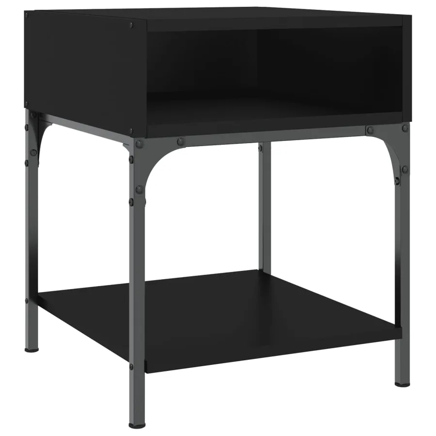 Tables de chevet 2 pcs noir 40x41x50 cm bois d’ingénierie - 4