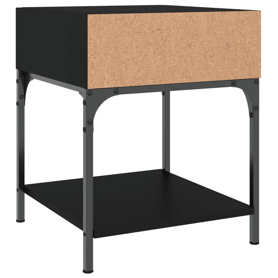 Tables de chevet 2 pcs noir 40x41x50 cm bois d’ingénierie - 7
