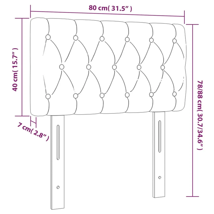 Tête de lit Crème 80x7x78/88 cm Tissu - 8