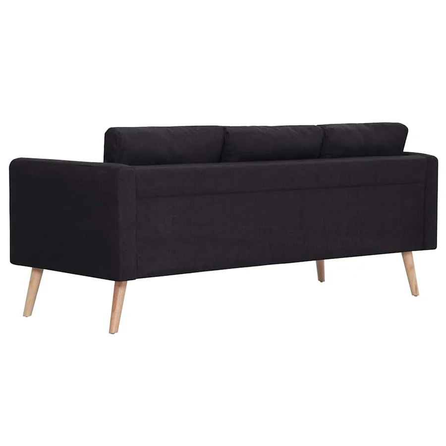 Ensemble de canapé 2 pcs tissu noir - 5