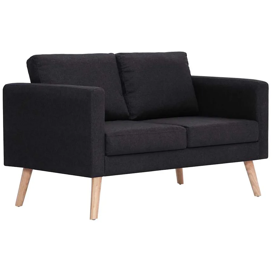 Ensemble de canapé 2 pcs tissu noir - 6