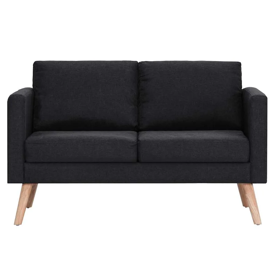 Ensemble de canapé 2 pcs tissu noir - 7