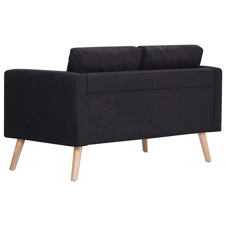 Ensemble de canapé 2 pcs tissu noir - 8