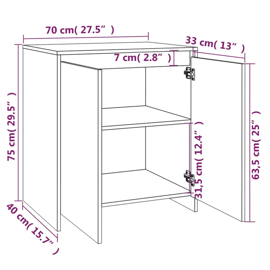 Buffets 3 pcs Chêne sonoma Bois d'ingénierie - 7