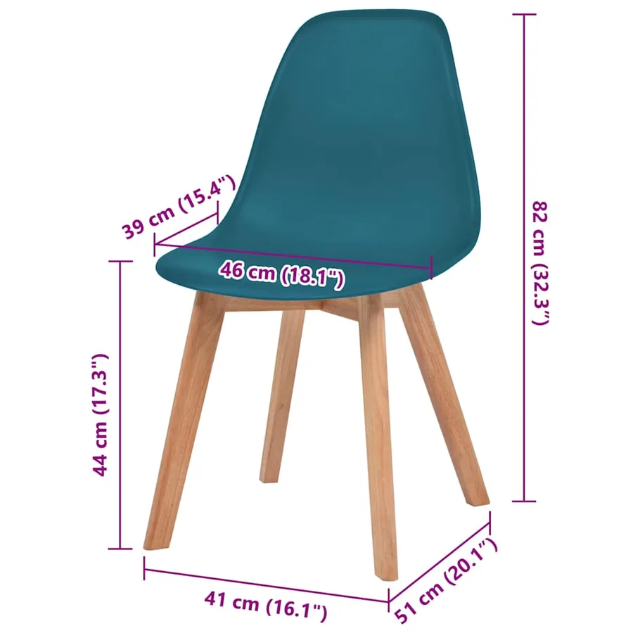 Chaises à manger lot de 6 Turquoise Plastique - 6