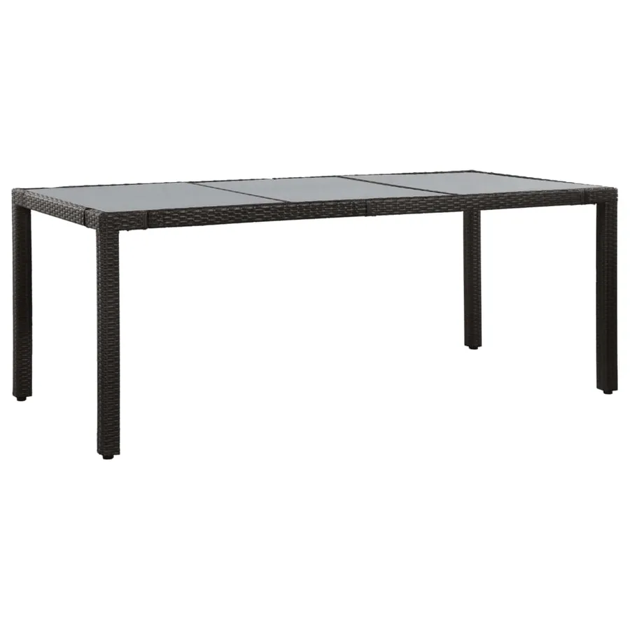 Ensemble à manger d'extérieur 9 pcs Résine tressée Noir - 2