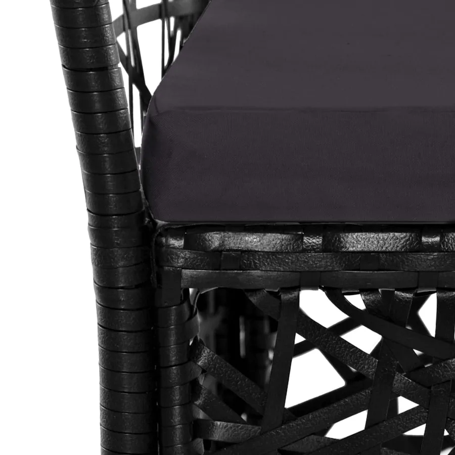 Ensemble à manger d'extérieur 9 pcs Résine tressée Noir - 6
