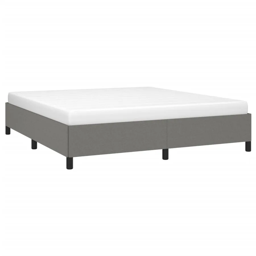 Cadre de lit sans matelas gris foncé 180x200 cm tissu - 3