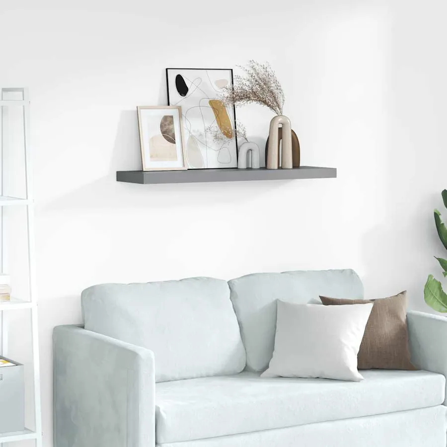 Étagère murale flottante gris 90x23,5x3,8 cm MDF