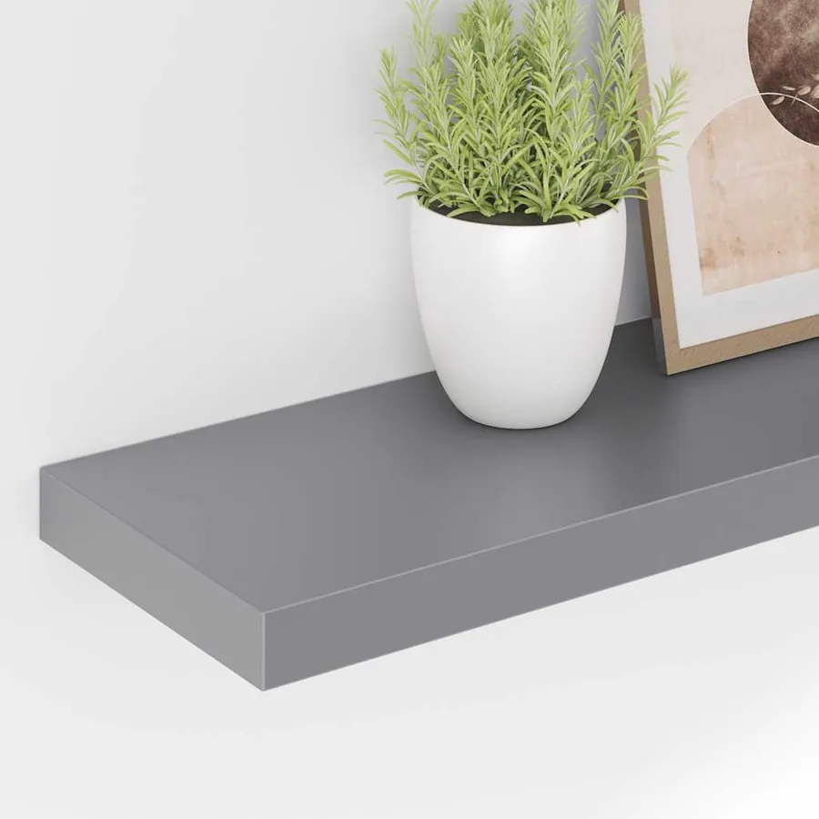 Étagère murale flottante gris 90x23,5x3,8 cm MDF - 4
