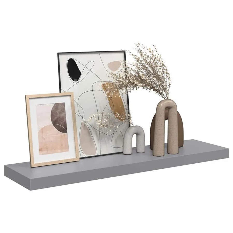 Étagère murale flottante gris 90x23,5x3,8 cm MDF - 5