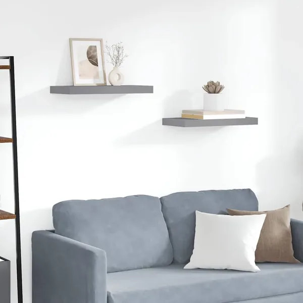 Étagère murale flottante gris 50x23,5x3,8 cm MDF