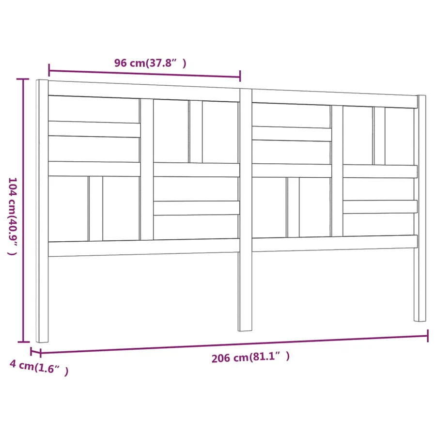 Tête de lit 206x4x104 cm Bois massif de pin - 6
