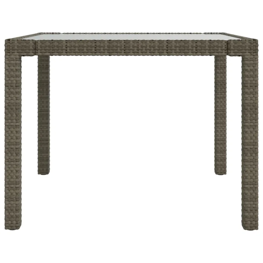 Ensemble à manger d'extérieur 3pcs coussins gris résine tressée - 10