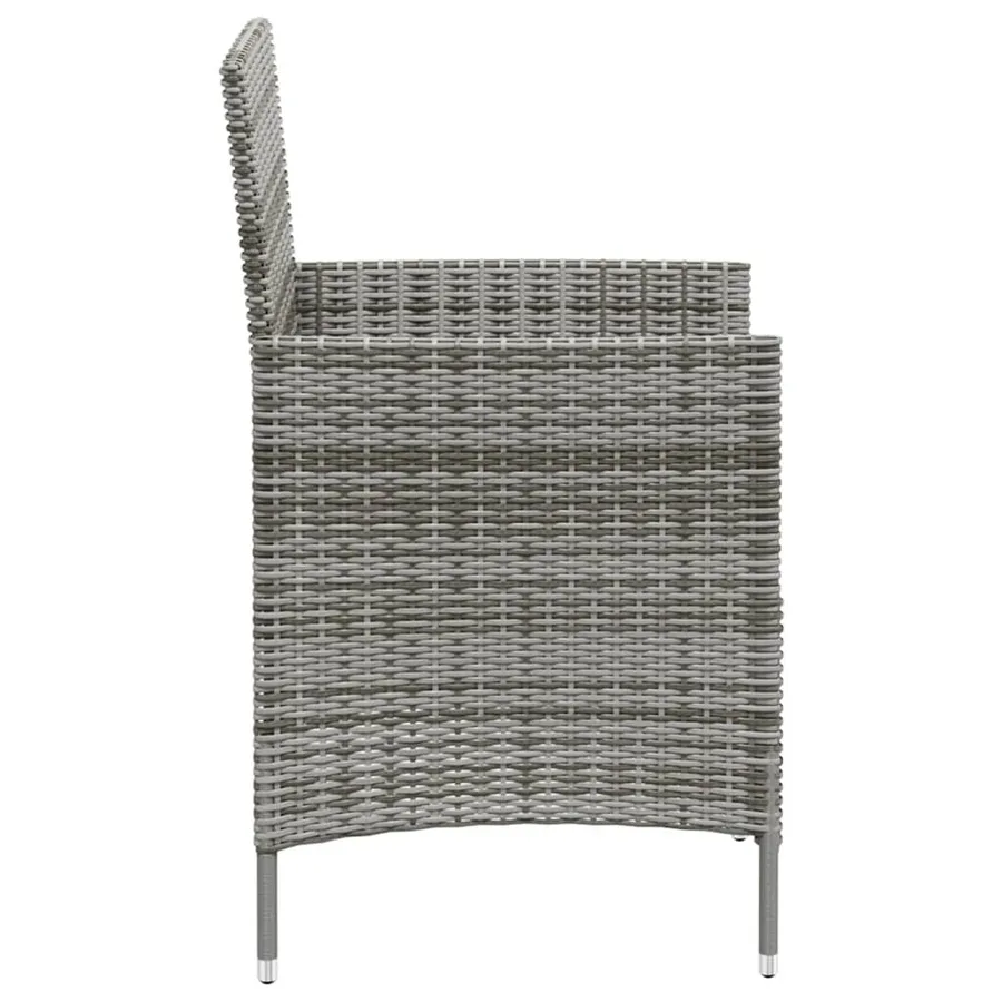Ensemble à manger d'extérieur 3pcs coussins gris résine tressée - 5