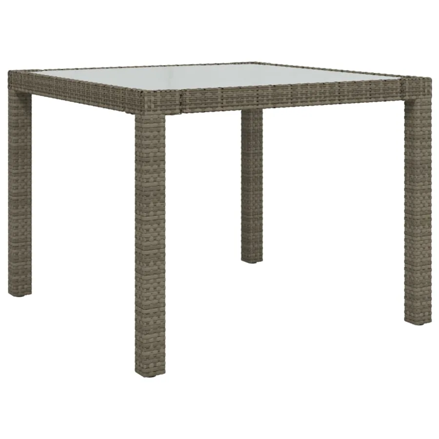 Ensemble à manger d'extérieur 3pcs coussins gris résine tressée - 8