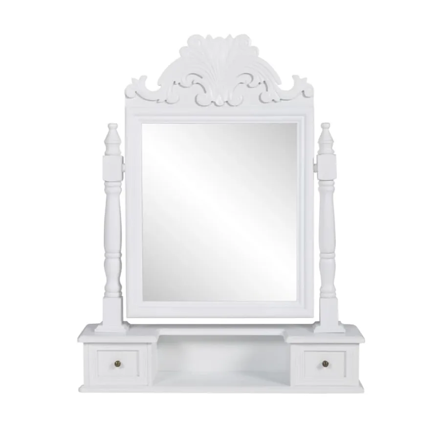 Coiffeuse avec miroir pivotant rectangulaire MDF