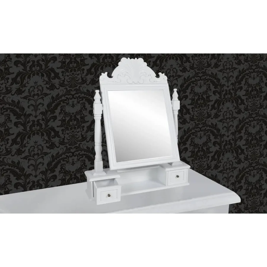 Coiffeuse avec miroir pivotant rectangulaire MDF - 2