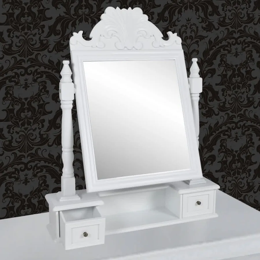 Coiffeuse avec miroir pivotant rectangulaire MDF - 5