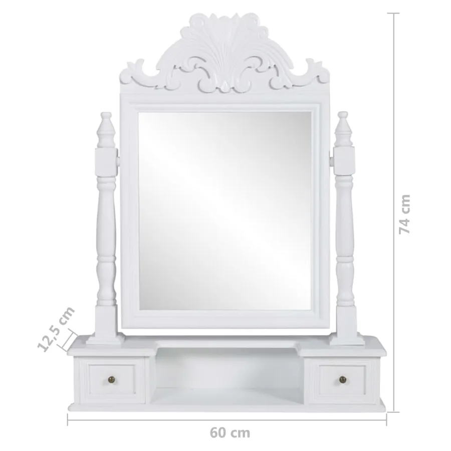 Coiffeuse avec miroir pivotant rectangulaire MDF - 6