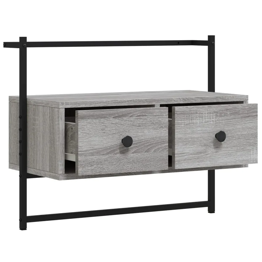 Meuble TV mural sonoma gris 60,5x30x51 cm bois d'ingénierie - 5
