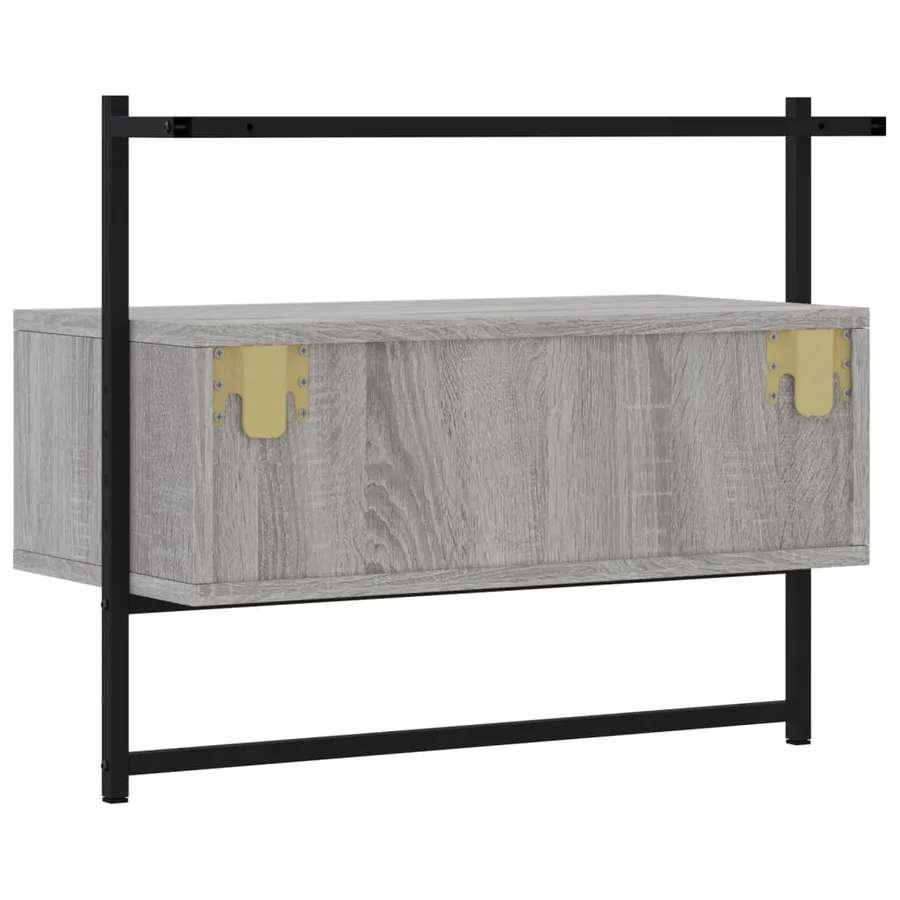 Meuble TV mural sonoma gris 60,5x30x51 cm bois d'ingénierie - 7