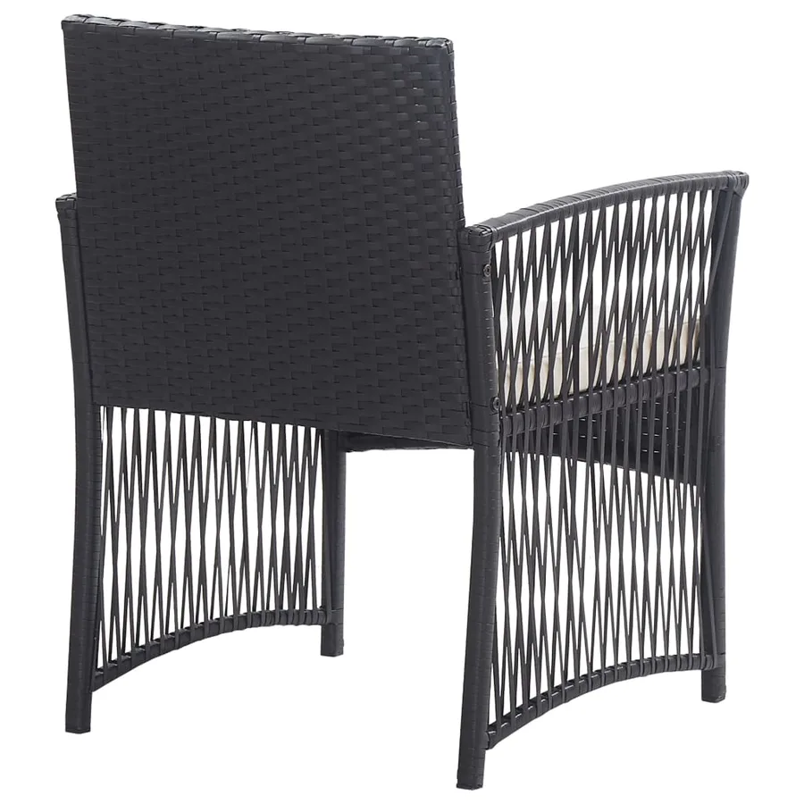 Salon de jardin 4 pcs avec coussin Résine tressée Noir - 10